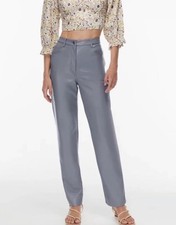 Wilfred Aritzia Womens Gray Melina Vegan Leather Stylish Fashion Pant 4 NEW