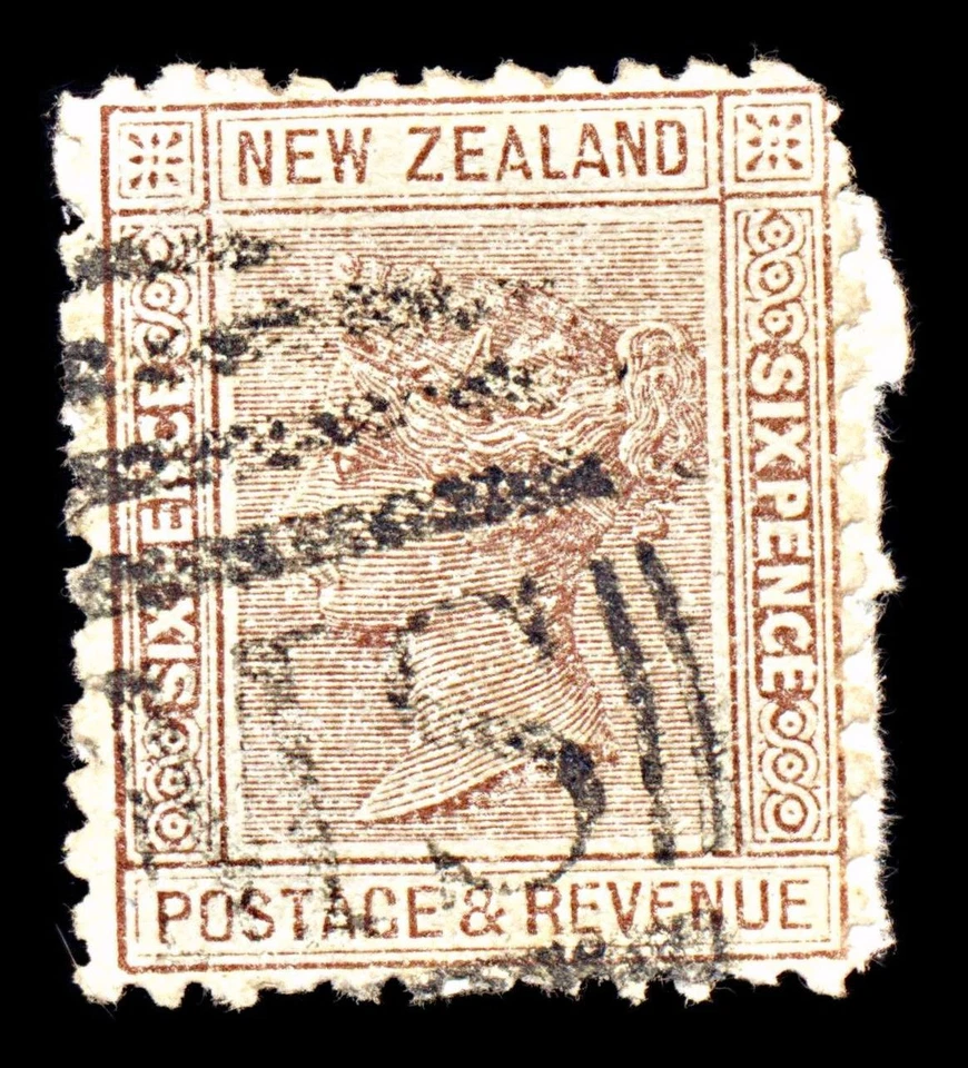 6852 New Zealand SG201a 6D Brown. Die 2. P12x11½ 1892. Used. C£150 — 第 3/4 张图片