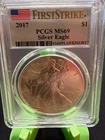 2017 American Silver Eagle PCGS MS69 First Strike FS Mint State #1510