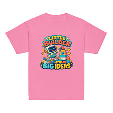 Kids Little Builder Robot Rocket Youth T-Shirt Gildan 5000B