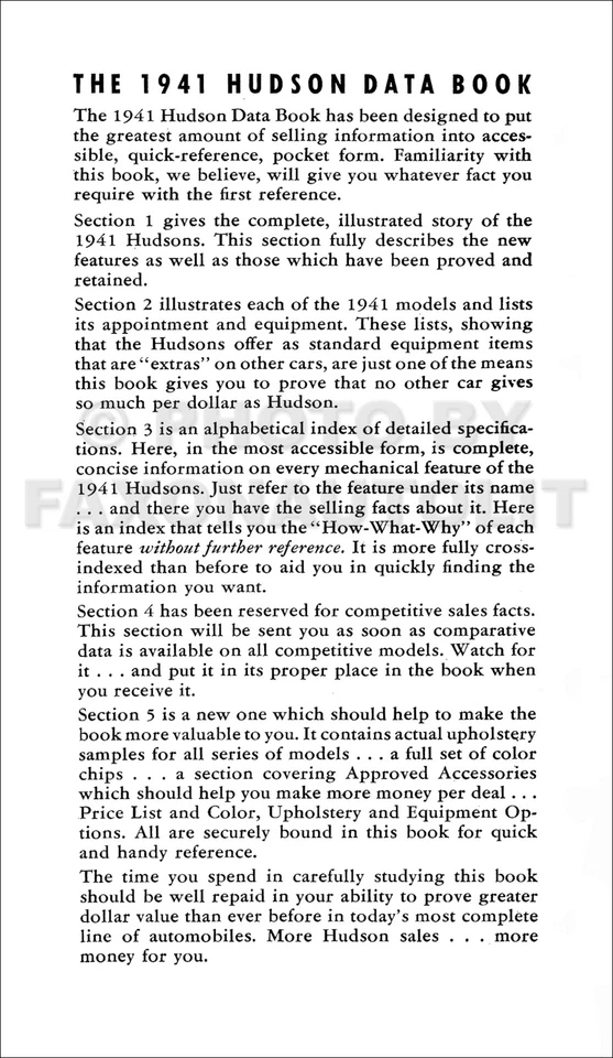 1941 Hudson Data Book Dealer Album includes Color and Upholstery Options - Image 2 of 2