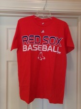 BOSTON RED SOX Authentic MLB Red T-Shirt 100% Cotton Size Adult (M) NWT $26