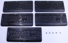 Lot of 5 Logitech K520 Wireless Keyboards w/ USB Unifying Receivers - Tested