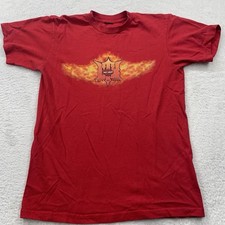 Vintage HARLEY-DAVIDSON Mens Shirt Size M Eureka California Redwood Red Flame