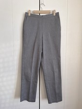 Alfred Dunner Women  s Gray Straight Leg Pants Size 10 Elastic Waist Work Career
