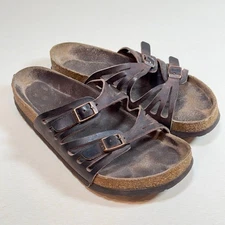 Birkenstock Granada Sandals Women 39 Brown Slide Slip on