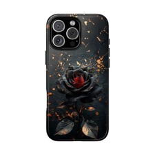 Black Baccara Rose Flower  Custom Phone Case for iPhone/Galaxy/Pixel