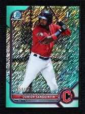 2022 Bowman Chrome Prospects Aqua Shimmer Refractor /125 Junior Sanquintin 0s1o