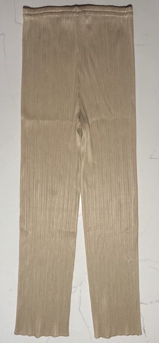 ISSEY MIYAKE PLEATS PLEASE Gold Vintage Sz 5 (Japan Sizing