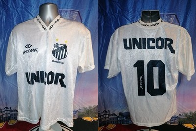 Ultra Rare Vintage Santos 1994 Home Football Shirt AMDDMA Trikot #10 Gr. L