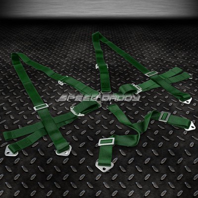 1X UNIVERSAL 6-PT 3'' STRAP CAMLOCK DRIFT RACING SAFETY SEAT BELT HARNESS GREEN