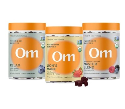 OM MUSHROOM SUPERFOOD Mushroom Gummies Variety Pack   Lion s Mane Focus, Reishi