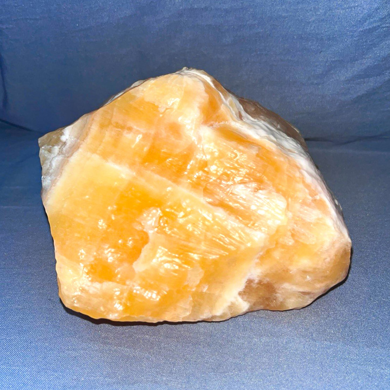 Orange Calcite Rough Crystal Mineral Specimen Display Stone 37.7 oz