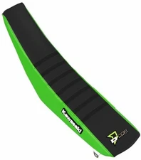 Dcor Seat Cover - Green Sides - Black Top with Green Ribs Motorcycle Dirt Bike
