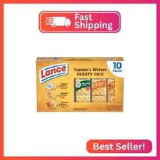 Lance Sandwich Crackers, Captain's Wafers, Variety Pack, 10 Individual Packs, 6