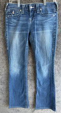 True Religion Becky Jeans Womens 28 Bootcut Blue Denim Made In USA World Tour