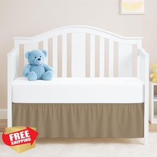 Ready To Rest Crib Skirt Taupe 28x52 14" Drop