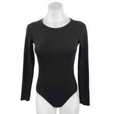 Zara Black Pullover Long Sleeve Crew Neck Knit One Piece Bodysuit Top Size S