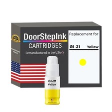 DoorStepInk Compatible Ink Bottle For Canon GI-21 70 ml Yellow-USA