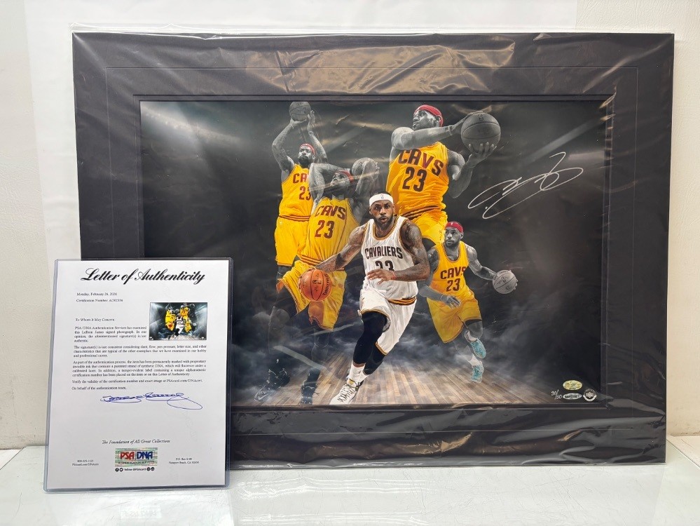 LeBron James Autographed Signed Cleveland Cavaliers 16"x 24" Photo 30/50 PSA Certified 