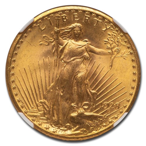 1928 $20 St Gaudens Gold Double Eagle MS-66+ NGC - Picture 2 of 3