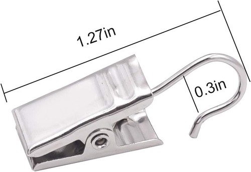 200 PCS Metal Curtain Hooks Clips, Heavy-Duty Rustproof Clip with Strong Hook... - Picture 4 of 7