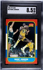 MAGIC JOHNSON 1986-1987 Fleer #53 SGC 8.5 MT+ NM