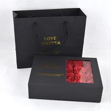 Luxury Gift Box Eternal Preserved 12 Red Roses Scented Soap Rose Valentines Day
