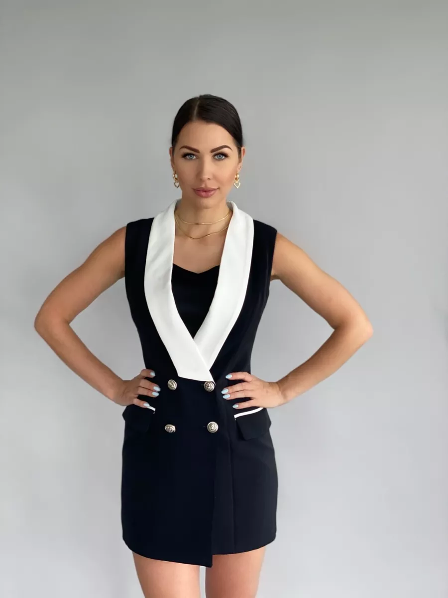 White blazer top dress sleeveless