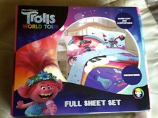DreamWorks Trolls World Tour 4 piece Microfiber Full Sheet Set