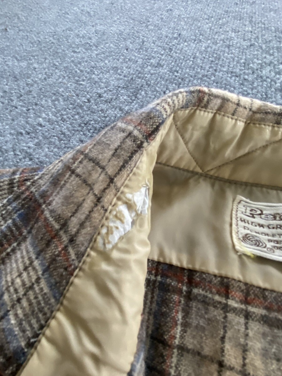 Années 70 Pendleton vintage perle snap bouton chemise laine vierge haute qualité western wear plaid gris rouge - Canada