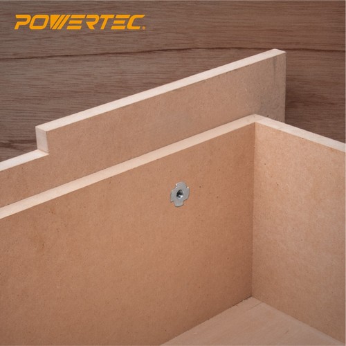 50PK - 3/8"-16 por 5/16" tuercas de inserción roscadas, tuerca en T chapada en zinc, 4 puntas - Imagen 4 de 6