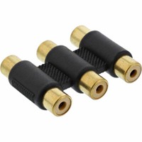 Inline® Audio/Video Adapter 3X Cinch Buchse Zu 3X Cinch Buchse Vergoldet Schwarz