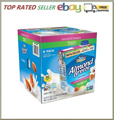 Almond Breeze Unsweetened Original Almond Milk, 6 pk./32 fl. oz.(NO SHIP TO CA)