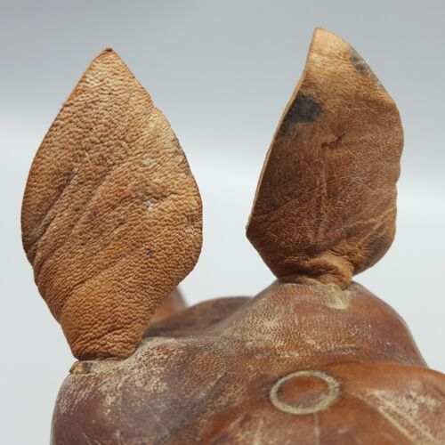 Estatuilla de rinoceronte envolvente de cuero ojos de vidrio con cuentas buenas proporciones de colección 13" - Imagen 14 de 14