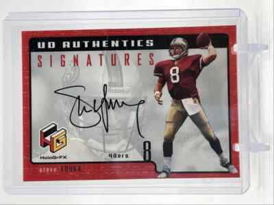 STEVE YOUNG 1999 UPPER DECK HOLOGRFX CREASED 49ERS AUTO