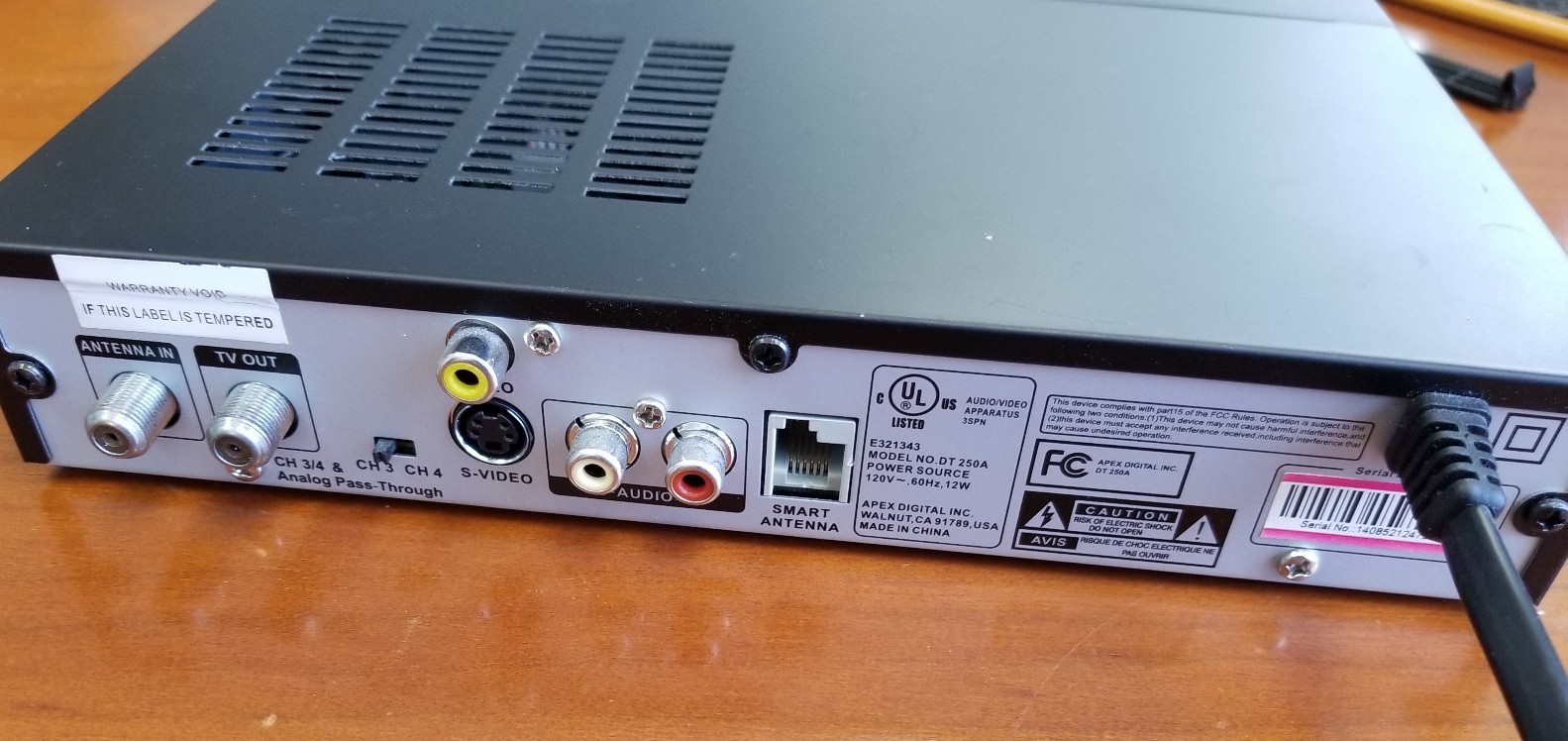 Apex DT250A Digital TV Converter Box with Analog Passthrough eBay