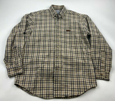 Carhartt Work Shirt Heavy Thick Cotton Plaid Men's Size M