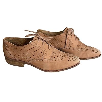 Madewell Shoes Womens Camel Tan Leather Comfort Perforated Oxford  Belinda