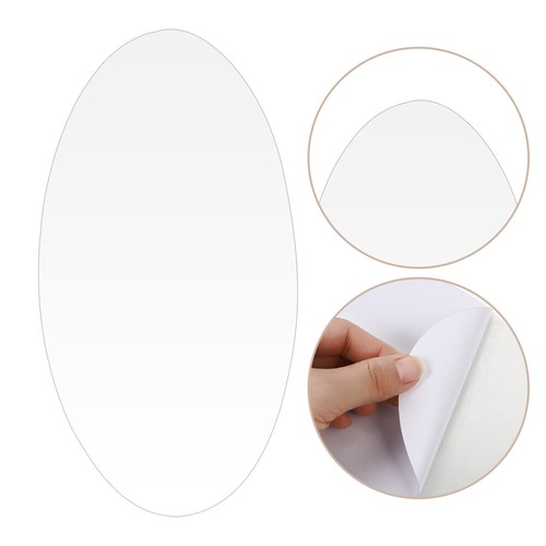 2 Pcs Self-adhesive Mirror Wall Stickers Oval Shaped Thin Replacement
