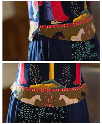 New Chinese Women's Top and Short Skirt Two-piece Set of Cotton and Linen - Picture 23 of 26