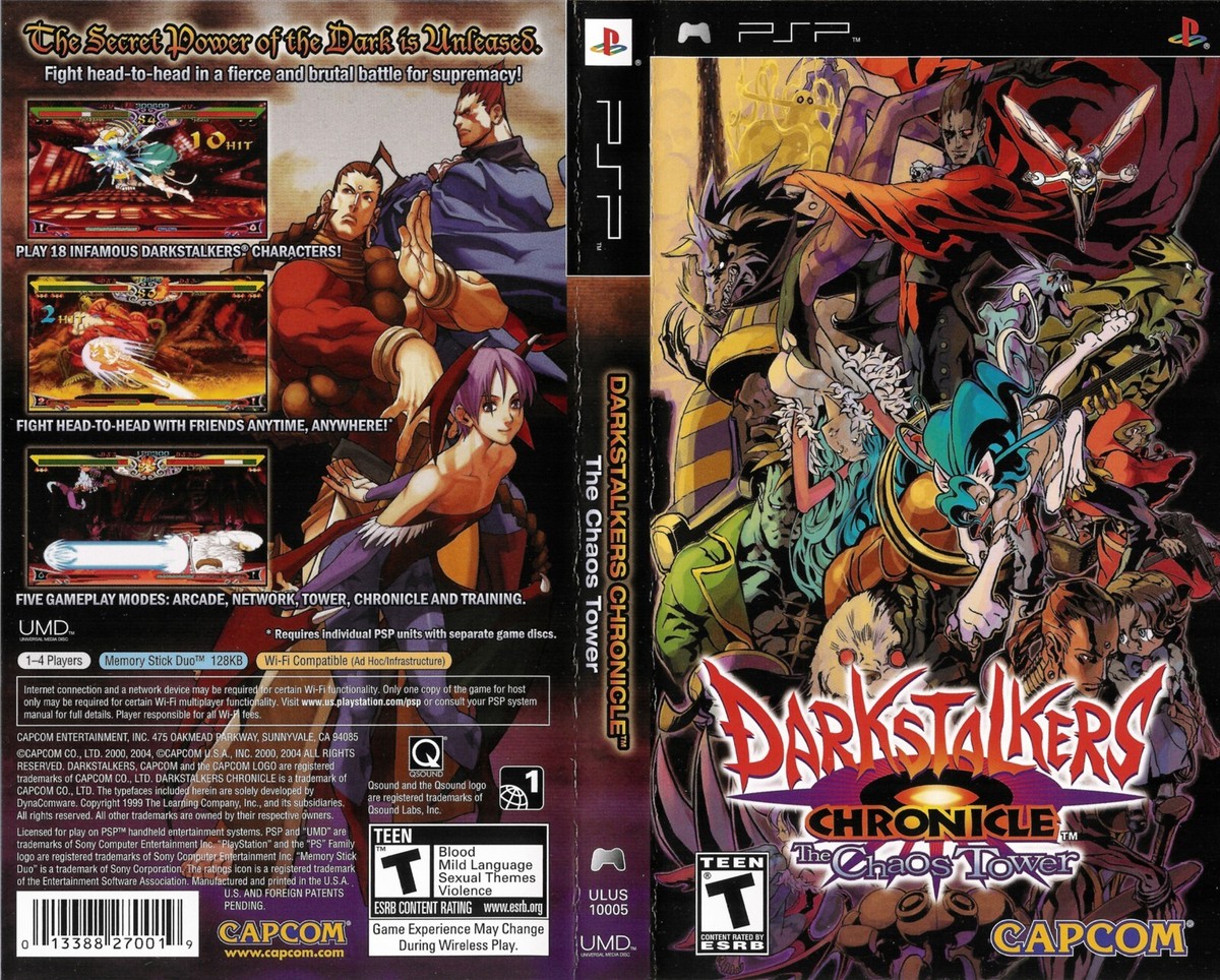 DarkStalkers Chronicle The Chaos PSP Box Art Case Insert Cover