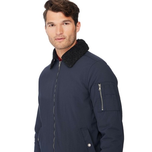 navy borg collar jacket