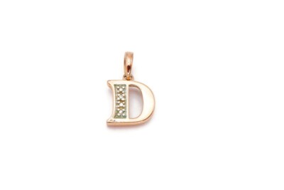 Ross Simons Anhänger vergoldet Sterlingsilber 925 Diamant Buchstabe D