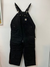 CARHARTT UNION USA Overalls Lined Duck Bib Double Knee R02 Black 50x28