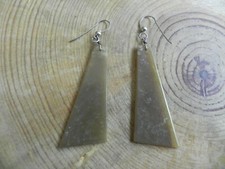 Olive Green Serpentine Slab with Sterling Silver Earrings Santo Domingo