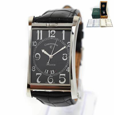 Mint Chronoswiss Imperator Ch-2873 36.5MM Black Dial Stainless Steel Box Papers
