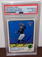2022 Topps Heritage #334 Bryan De La Cruz Signed Autographed Card RC PSA