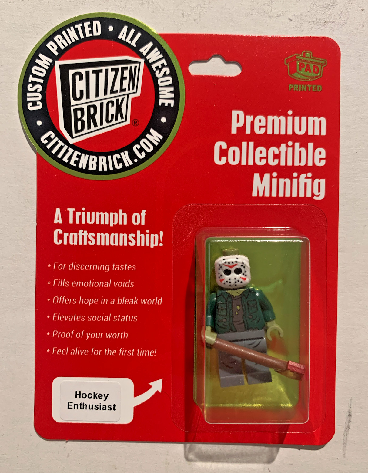 Хоккейный энтузиаст Топор Горожанина Кирпичная Минифигурка Совершенно Новая 25890₽