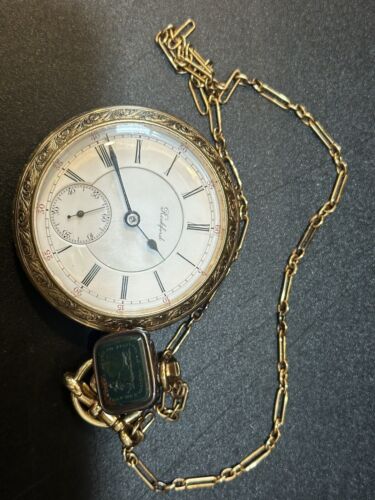 Rockford 373509 11J 16S Gold Filled Pocket Watch Grade 113 Model 1 Runs Great - Picture 1 of 6